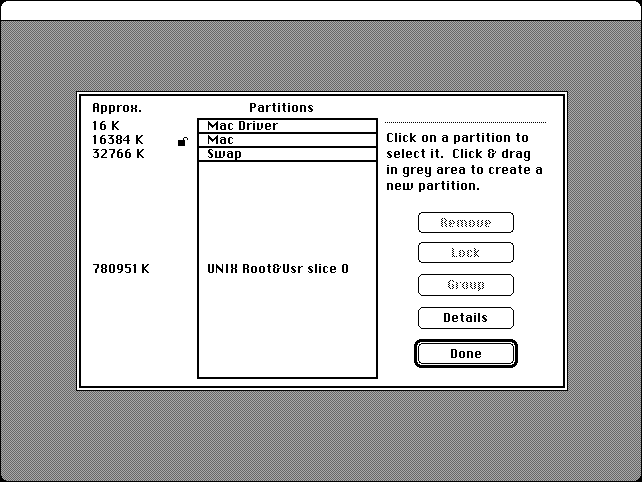 A/UX Partition Scheme