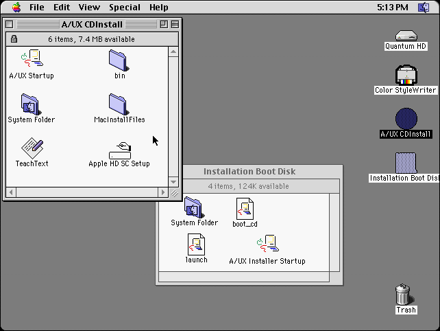 A/UX cd-rom and floppy